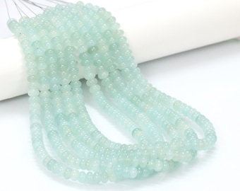 8mm Aqua Chalcedony smooth rondelle Beads,15 inch Aqua Chalcedony plain Gemstone Jewelry, wholesale Aqua Chalcedony beads for designing