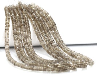 AAA Natural Light Smokey faceted heishi tyre shape Beads, 6-8mm Top Quality quartz faceted Gemstone Beads, wholesale beads, Jewelry craft