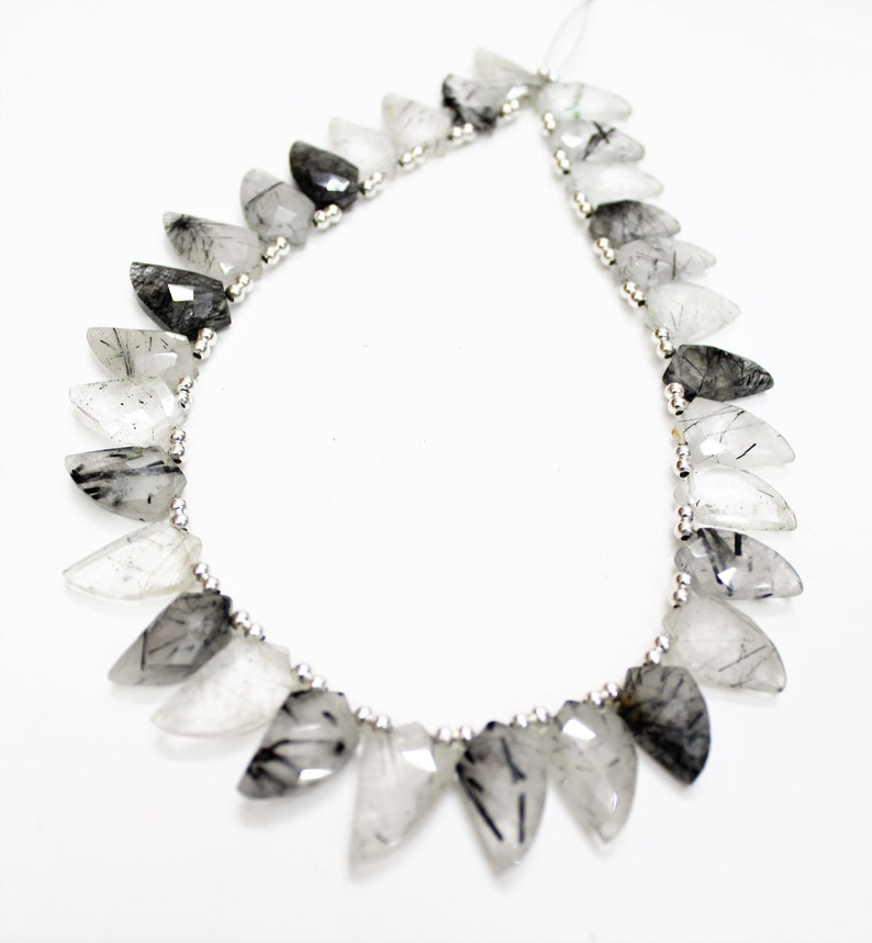 30 Pieces Strand Black Rutile Faceted Mango shape briolettes loose gemstone beads,Rutile gemstone necklace,beaded jewelry