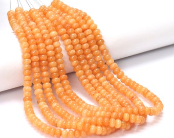 8 mm pasteloranje kleur kwarts gladde rondel kralen, 15 inch oranje kwarts effen edelsteen kraal, AAA groothandel ambachtelijke sieraden, cadeau voor haar