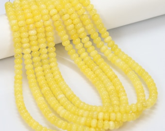 8mm lemon Yellow color Quartz smooth rondelle Beads, 15 inch Yellow Quartz plain Gemstone Beads, wholesale Quartz craft Jewelry Gift for her