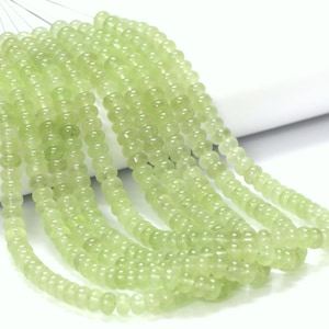 8mm Prehnite color quartz smooth rondelle Beads, 15&quot; Light green Quartz plain Gemstone Bead, AAA wholesale Quartz craft Jewelry Gift for her