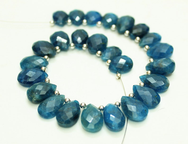 26 Pieces natural NEON APATITE Faceted Long Teardrop shape briolettes loose gemstone beads,natural gemstone for jewelry,