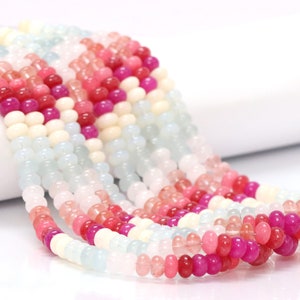 8mm Multi shaded color Quartz smooth rondelle Beads, 15&quot; Mix color Quartz plain rondelle Gemstone Beads, AAA wholesale Quartz, craft Jewelry
