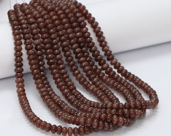 8mm Dark Chocalate color Quartz smooth rondelle Beads, 15&quot; Brown Quartz plain Gemstone Bead, AAA wholesale Quartz craft Jewelry Gift for her