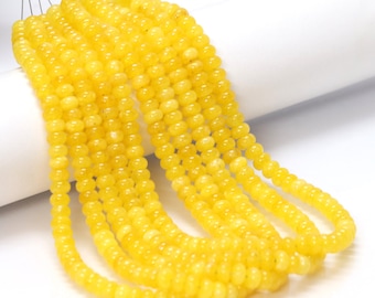 8 mm donkergele kleur kwarts gladde rondel kralen, 15 inch gele kwarts effen edelsteenkralen, AAA groothandel ambachtelijke sieraden, cadeau voor haar