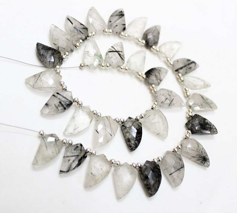 30 Pieces Strand Black Rutile Faceted Mango shape briolettes loose gemstone beads,Rutile gemstone necklace,beaded jewelry