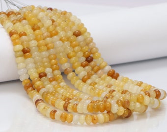 8 mm mosterdgele kleur kwarts gladde rondel kralen, 15 inch gele kwarts effen edelsteen kraal, groothandel kwarts ambachtelijke sieraden cadeau voor haar
