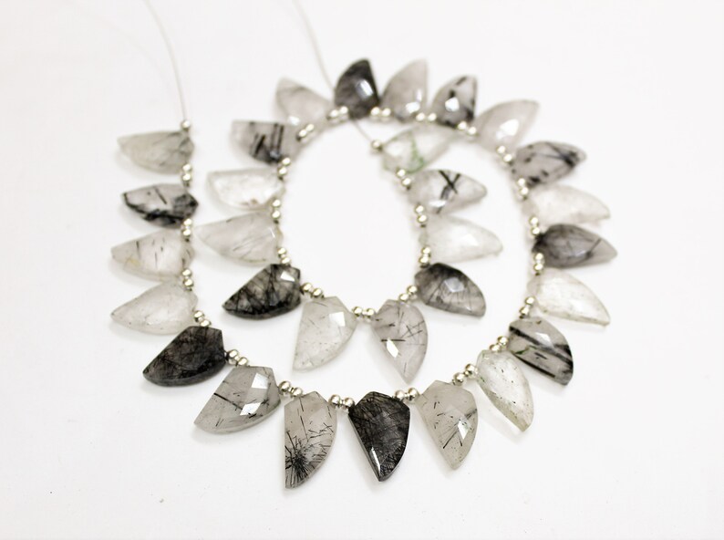 30 Pieces Strand Black Rutile Faceted Mango shape briolettes loose gemstone beads,Rutile gemstone necklace,beaded jewelry