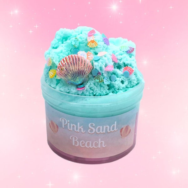 Pink Sand Cloud Slime ~ soft/fluffy/ slime sprinkles ~ Slime Shop ~ Scented Slime, ASMR, Beach slimes, Scented Boardwalk Cotton Candy,