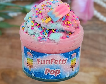 Funfetti Pop Cloud Slime ~ soft/fluffy/ cloud slime sprinkles ~ Slime Shop ~ Cotton Candy Scented Slime, ASMR, Cute slimes,