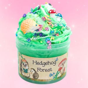Hedgehog Forest Cloud Slime ~ soft/fluffy/ slime~Slime Shops ~ Scented Slime, ASMR slime, Cute Slime, Butter Slime, Green Slime,