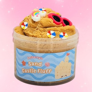 Sandcastle Fluff Cloud Slime ~ soft/fluffy/ cloud slime sprinkles ~ Slime Shop ~ Scented Slime, ASMR, Cute slimes,Popular Slime shops,