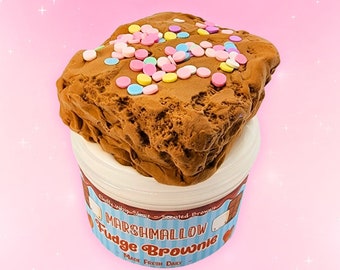 Marshmallow Fudge Brownie  Slime~ DIY Clay Slime ~ Slime Shop ~ Scented Slime ~ Sprinkles