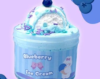 Blueberry Ice Cream Snow Fizz DIY Clay Slime, Slime Shop, Scented Slime Gift, Girl, Boy, Teen, Women Gift, Self care,