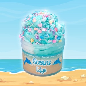 Oceans Edge Cloud Slime ~ soft/fluffy/ cloud creme slime sprinkles ~ Slime Shop ~ Scented Slime, ASMR, Beach slimes,