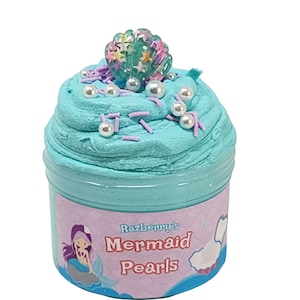 Mermaid Pearls  ~ Fluffy Butter Slime ~ Slime Shop ~ Scented Slime ~ Sprinkles