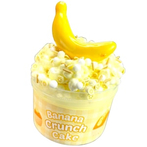 Crunchy Slime, Banana Crunch Cake Floam, Scented ,Shop, Razberryslimeco, ASMR, Birthday fun gifts, Boys Girls teens,