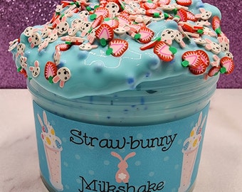 Strawbunny Milkshake Easter Floam Slime ~  Scented Slime~ RazberrySlimeCo~ Easter Basket Gift ~ Popular Slime Shops/ ASMR ~  Gift