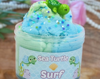 Seaturtle Surf Cloud Slime ~ soft/fluffy/ cloud slime sprinkles ~ Popular Slime Shops ~  , ASMR, Cute slimes,Scented