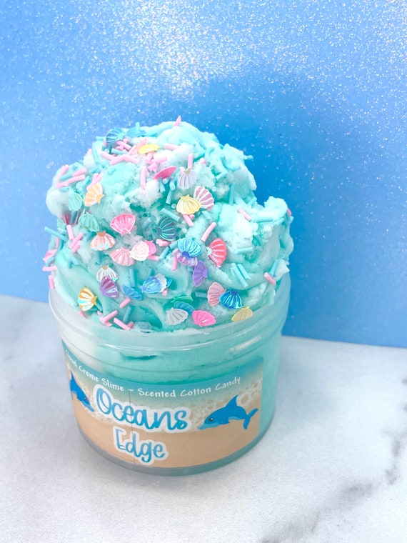 Oceans Edge Cloud Slime Soft/fluffy/ Cloud Creme Slime Sprinkles Slime Shop  Scented Slime, ASMR, Beach Slimes, 