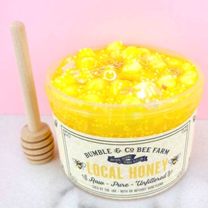 Crunchy Slime ,Honey Bee Lemon Drop Slime • Bumble & Co Bee Farm ~ Scented Lemon Slime~ Best Seller Slime/ Razberryslimeco~