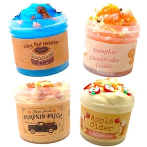 Fall Slime Mini Bundle of 4 Slimes Butter Icey and Floam Slime