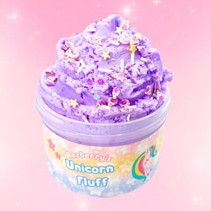 Unicorn Fluffy Cloud Slime,Purple Scented, Girl women Teen Boys Kids Gifts, ASMR, Sensory stress relief, fidget play, Calms anxeity