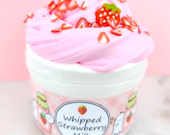 Whipped Strawberry Milk~  Butter  Fluffy Slime ~ Scented Slime ~ Popular  Slime Shop~ Razberryslimeco Shop~ Extras included~