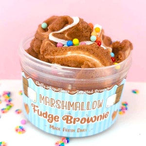 Marshmallow Fudge Brownie ~ Fluffy Whip Cloud Cream Slime ~ Scented Slime~ Free Cheap Slime~ Slime Shop