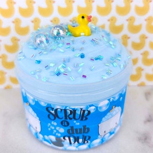 Scrub A Dub Dub ~ Scented Slime~ Scented  ~ Butter Slime/Best Seller Slime/ Slime with Charms~ Razberryslimeco Shop