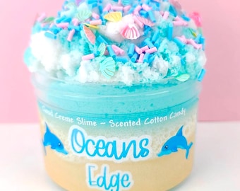 Oceans Edge ~ soft/fluffy/Drizzle cloud creme slime sprinkles ~ Slime Shop ~ Scented Slime