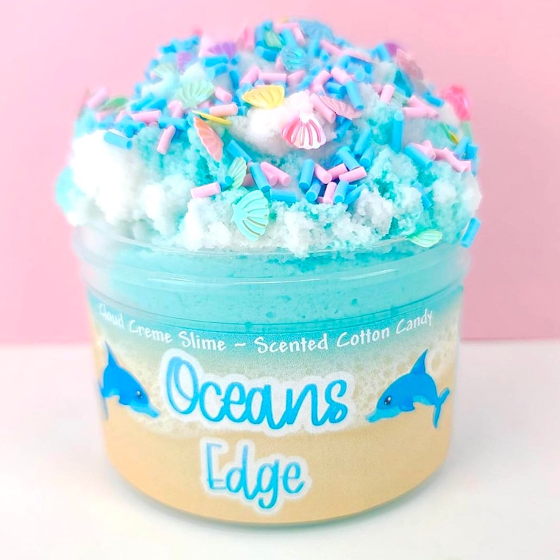 Oceans Edge ~ soft\/fluffy\/ cloud creme slime sprinkles ~ Slime Shop ~ Scented Slime
