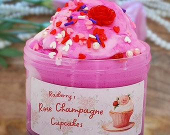 Rose Champagne Cupcake Slime~ Fluffy Cloud Slime, Slime Shop ~ Scented Slime, ASMR, Cute Slime