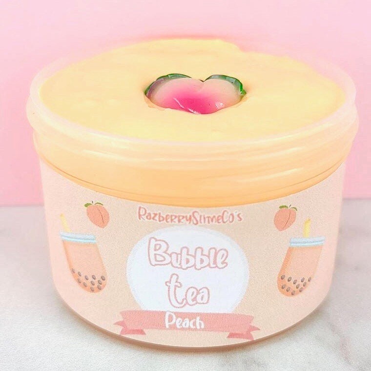 Peach Bubble Tea ~ Thick Slime ~ Scented Slime~ Scented with essentia…