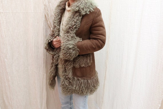 1970's Vintage sheepskin suede coat / 1970's Vinta