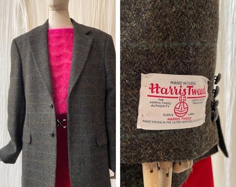 Vintage 1980er Harris Tweed Wollblazer Größe L