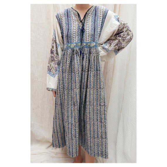 1970's Vintage Indian cotton midi dress / 1970's I