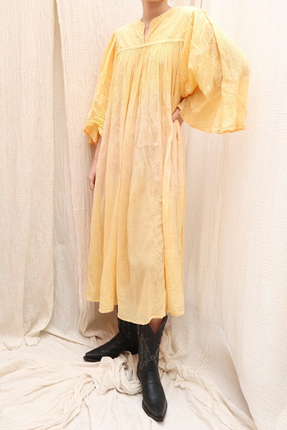 1970's Vintage Indian cotton gauze dress with ange
