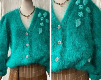 Vintage Olive Green Sears Alpaca Cardigan - Etsy