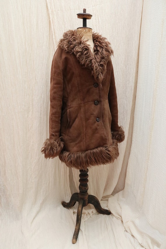 1970's Vintage sheepskin winter coat / 1970's Vint