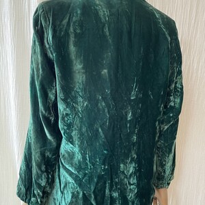 blazer vintage de terciopelo suave verde oscuro de los años 1980 talla M/L imagen 8