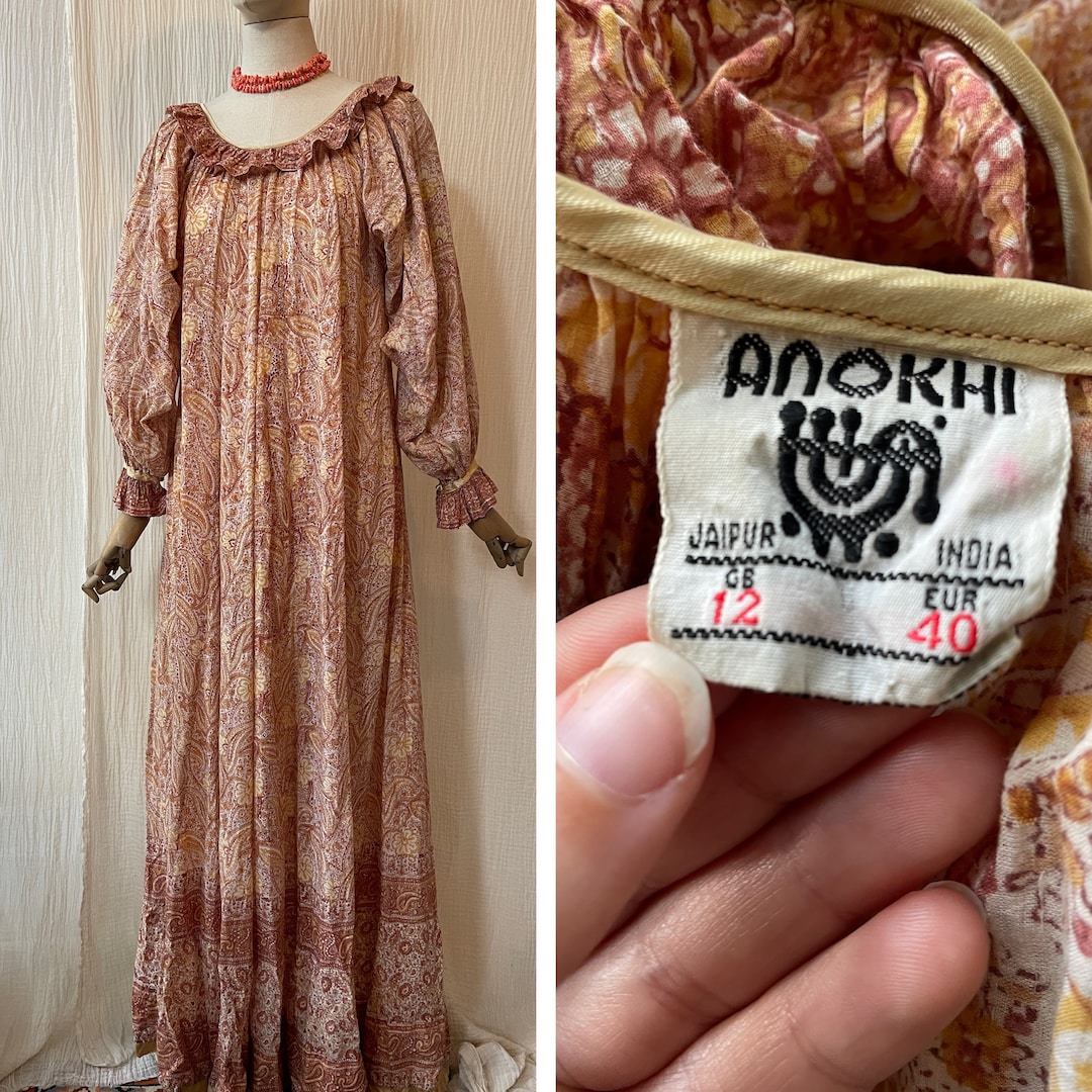 GOLD DUST 1970S ANOKHI MAXI DRESS