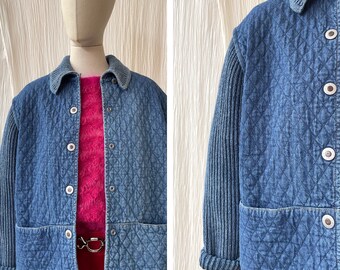 chaqueta estilo denim acolchada vintage de los años 1990 talla M