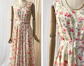 vintage 1980's floral Laura Ashley midi dress size M