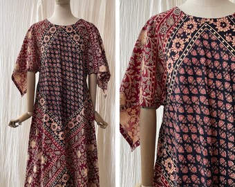 vintage 1970’s Kaiser Indian cotton blockprint kaftan size M