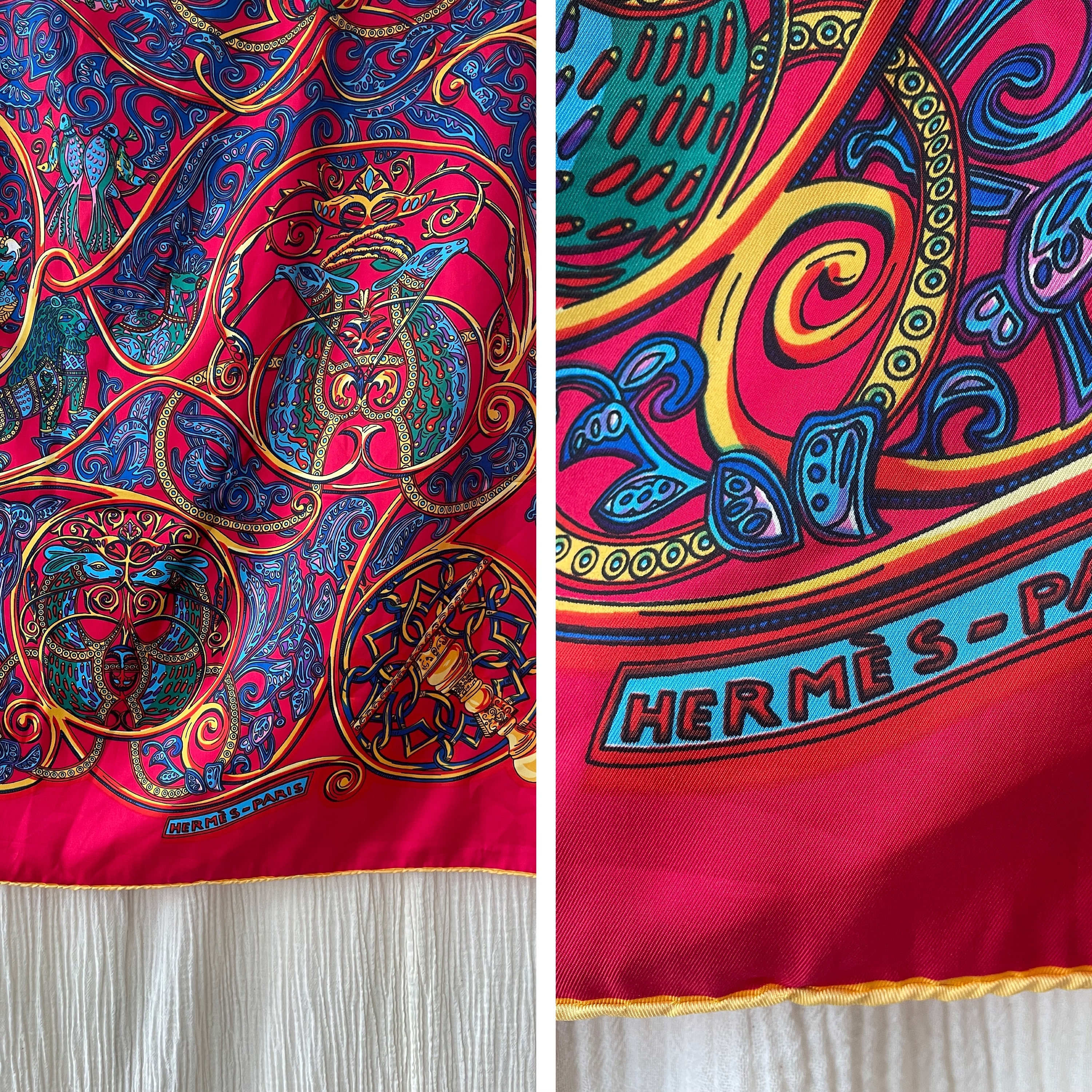 Vintage 2010/2011 Silk Hermes Scarf La Charming Aux Animaux