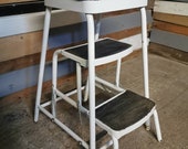 Retro vintage mid century industrial step ladder stool free UK delivery