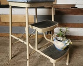 Retro vintage mid century industrial step ladder stool free UK delivery