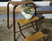 Retro vintage mid century industrial step ladder stool free UK delivery